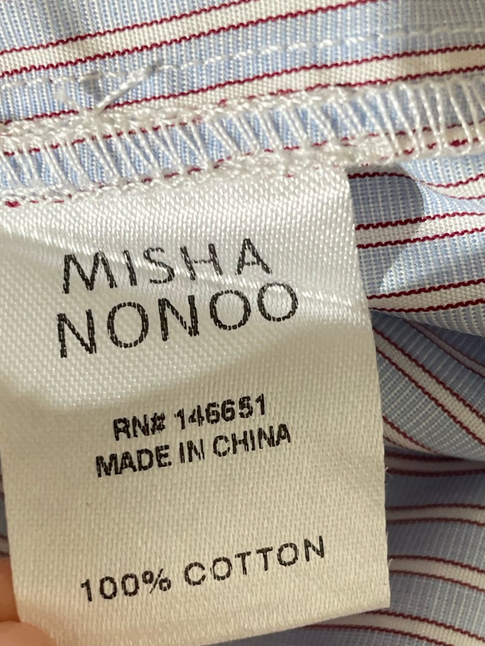 Misha Nonoo The Husband Long Sleeve Collared Cotton Button-Down Shirt Sz L Blue - Picture 13 of 13